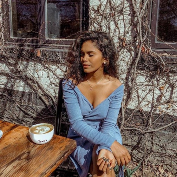 Sold Sabo  Skirt Long Sleeve Blue Mirage DressUS 2 - Picture 2 of 8